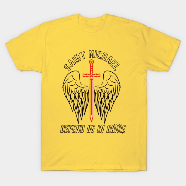 St. Michael - Defend Us In Battle 6 T-Shirt by stadia-60-west